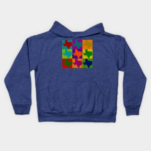 Texas Pop Art Graphic Design Love TX State Kids Hoodie